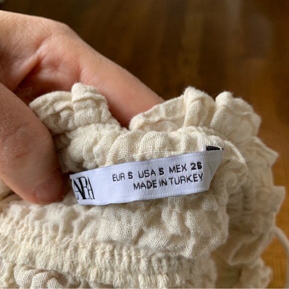 Zara Puckered Gauze Cropped Cami Sz S - Picture 4 of 4